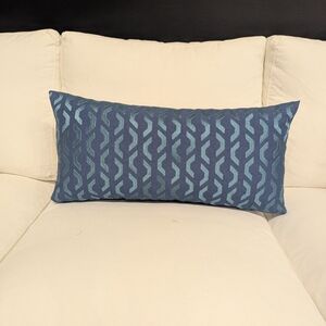 Blue Geometric Patterned Throw Pillow